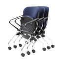 Renovierter Haworth Comforto X99 Conference Chair Blue Foldable mit Rädern